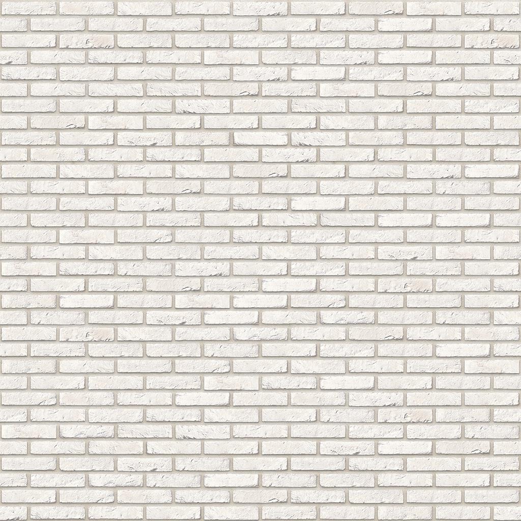 Weiße Backsteinwand mit gleichmaeßigen Fugen