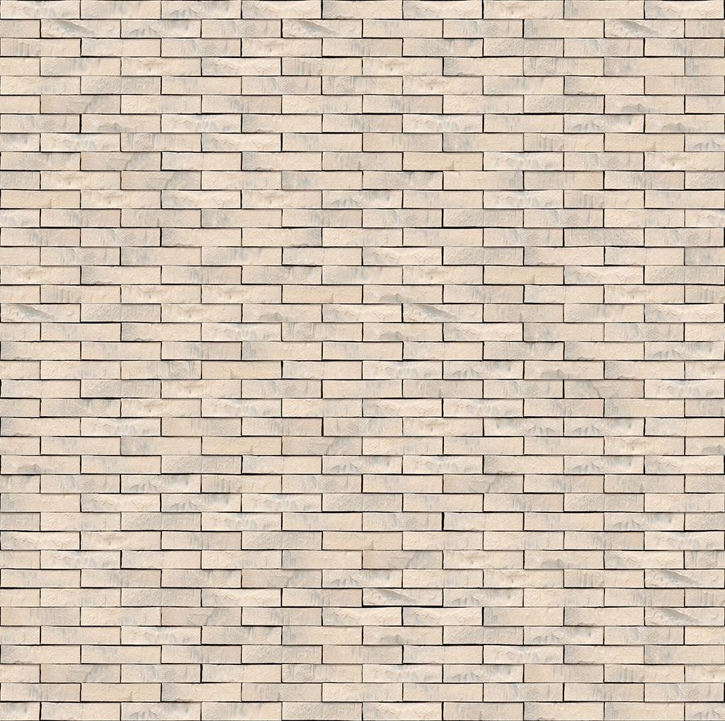 Beige Ziegelsteinmauer mit regelmäßigen Fugen