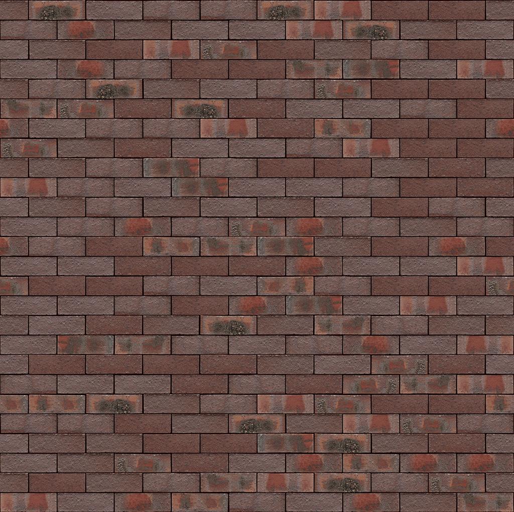 Rote Backsteinmauer mit dunklen und hellen Verfärbungen