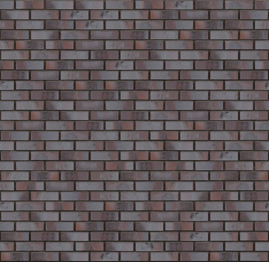 Dunkle Ziegelsteinmauer mit roten und grauen Farbtönen