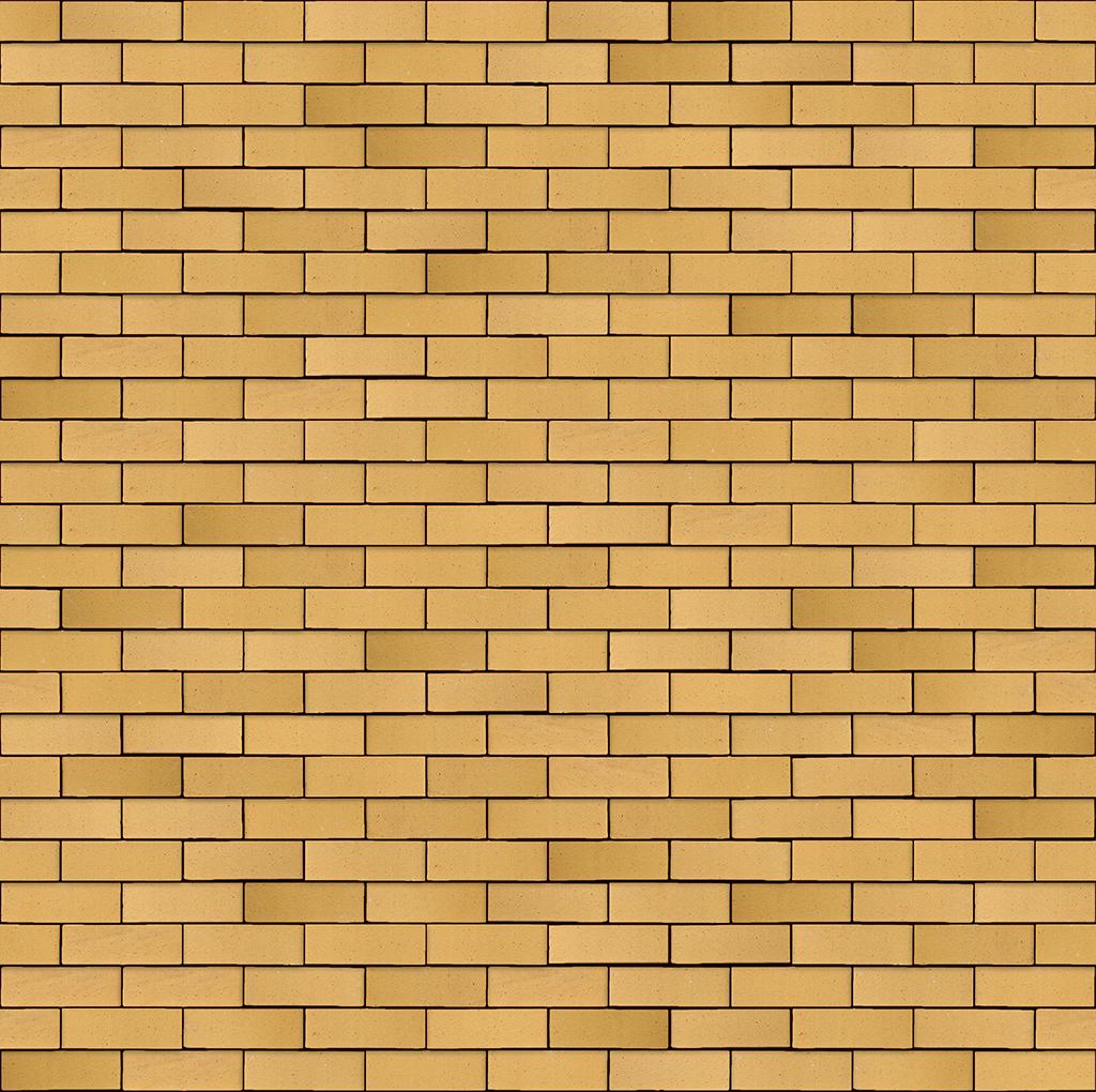 Gelbe Backsteinmauer, regelmaessig gemustert
