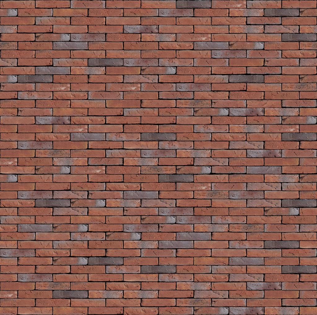 Rote Backsteinmauer mit einigen dunkleren Ziegeln