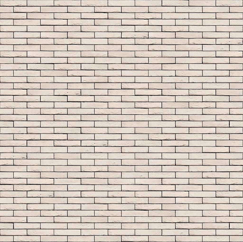 Helle Backsteinmauer mit horizontalen Fugen, regelmäßig gemustert