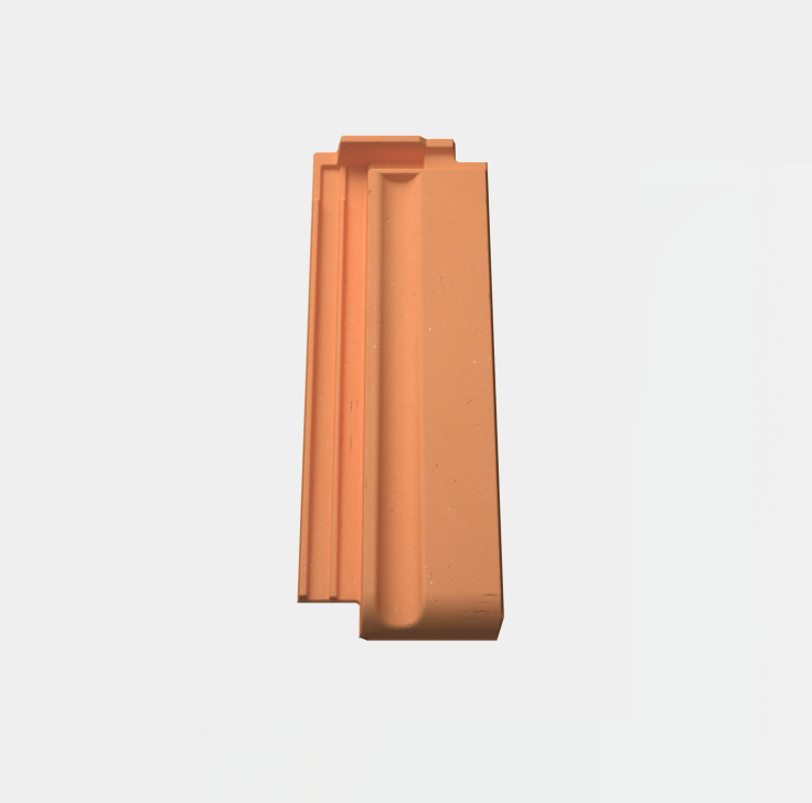 Orangefarbene Dachziegel auf hellem Hintergrund