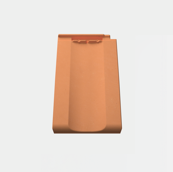 Orangefarbene Dachziegel auf hellem Hintergrund